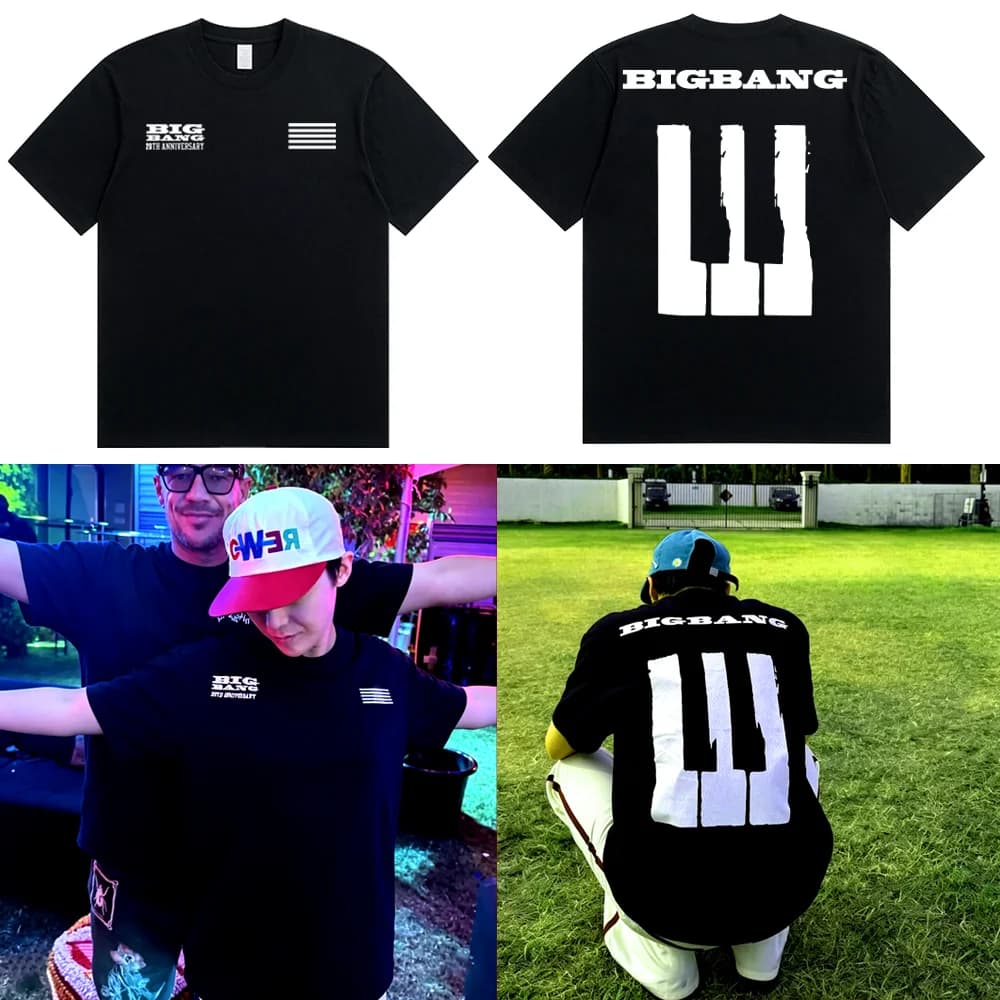 2026 Bigbang 20th Anniversary Concert T-Shirt Men Women Summer 100 Cotton Clothing Oversize Short Sleeved Top Streetwear Unisex