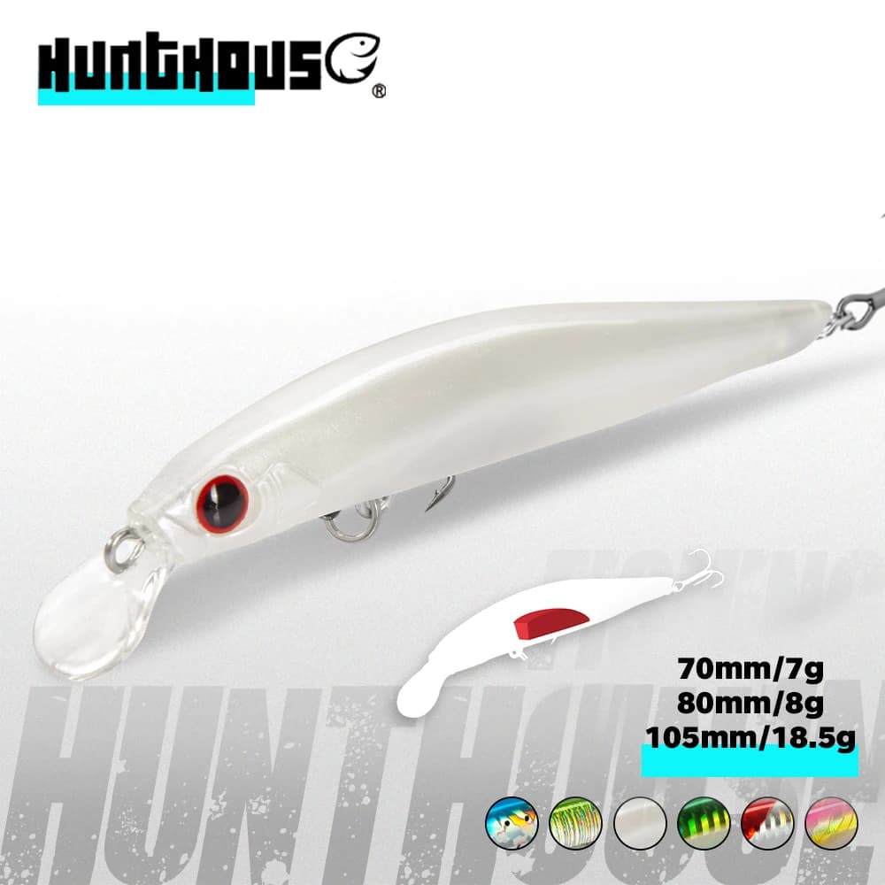 Hunthouse Artist Minnow Esca da Pesca 70mm/7g 80mm/9g Twitch Hard Sinking Bait Jerkbait Wobbler Attrezzatura per Bass e Trota LW401
