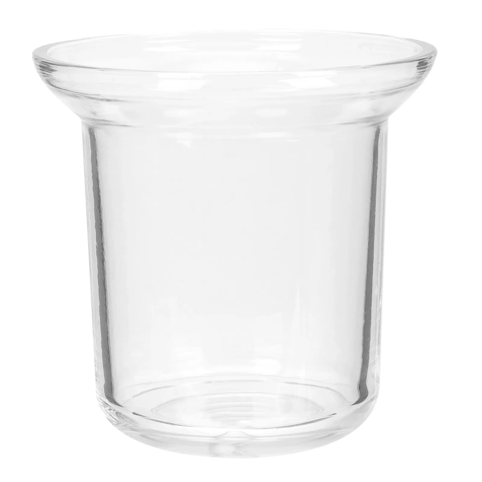 Portascopino WC in Vetro Trasparente Resistente, Contenitore per Spazzola da Bagno, Strumento per la Pulizia, Porta Disotturatore