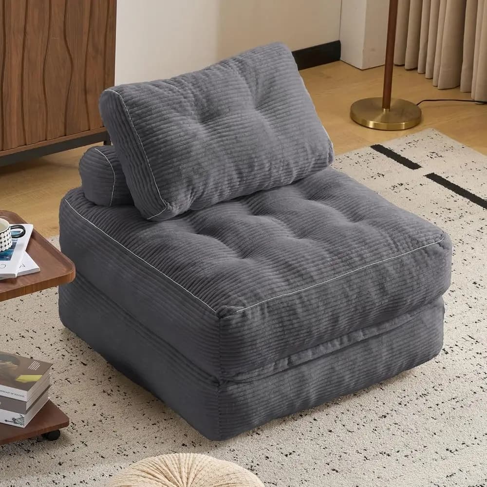 Bed, Convertible Sleeper Chair for Adults, Bed with Pillow, Sleeper Chairs Single Size Floor Mattress