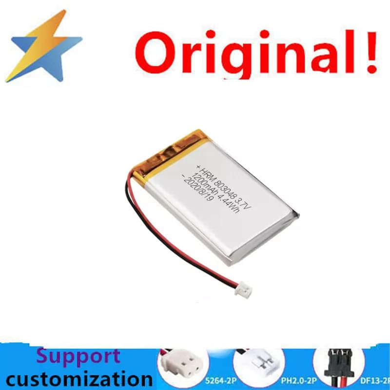 Batteria al Litio Polimero 803048 3.7V 1200mAh per Dispositivi di Bellezza, Lampade da Scrivania LED, Macchine per l'Educazione Precoce dei Bambini