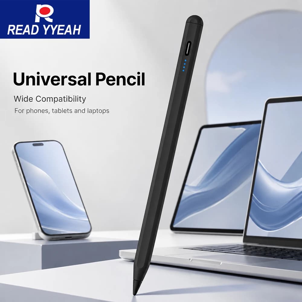 Universal Capacitive Stylus Pen 4 LED Power Indicator For Xiaomi iPhone Samsung Android Tablet Mobile Phone Magnetic Adsorption