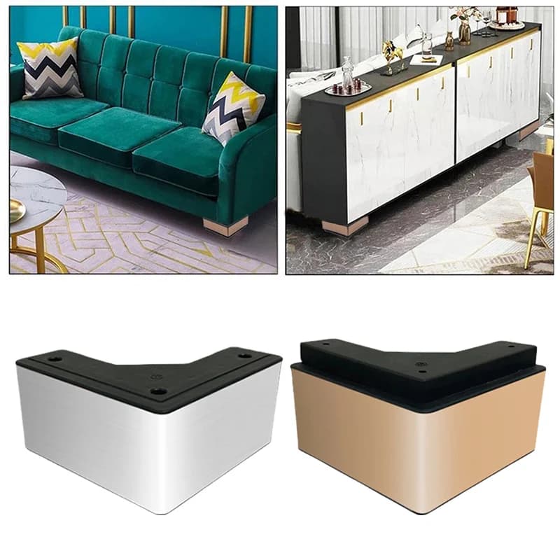 4 pezzi a forma di L mobili in acciaio inox gambe divano tavolino mobile TV bagno Ark sgabello mobili gamba letto poggiapiedi in plastica