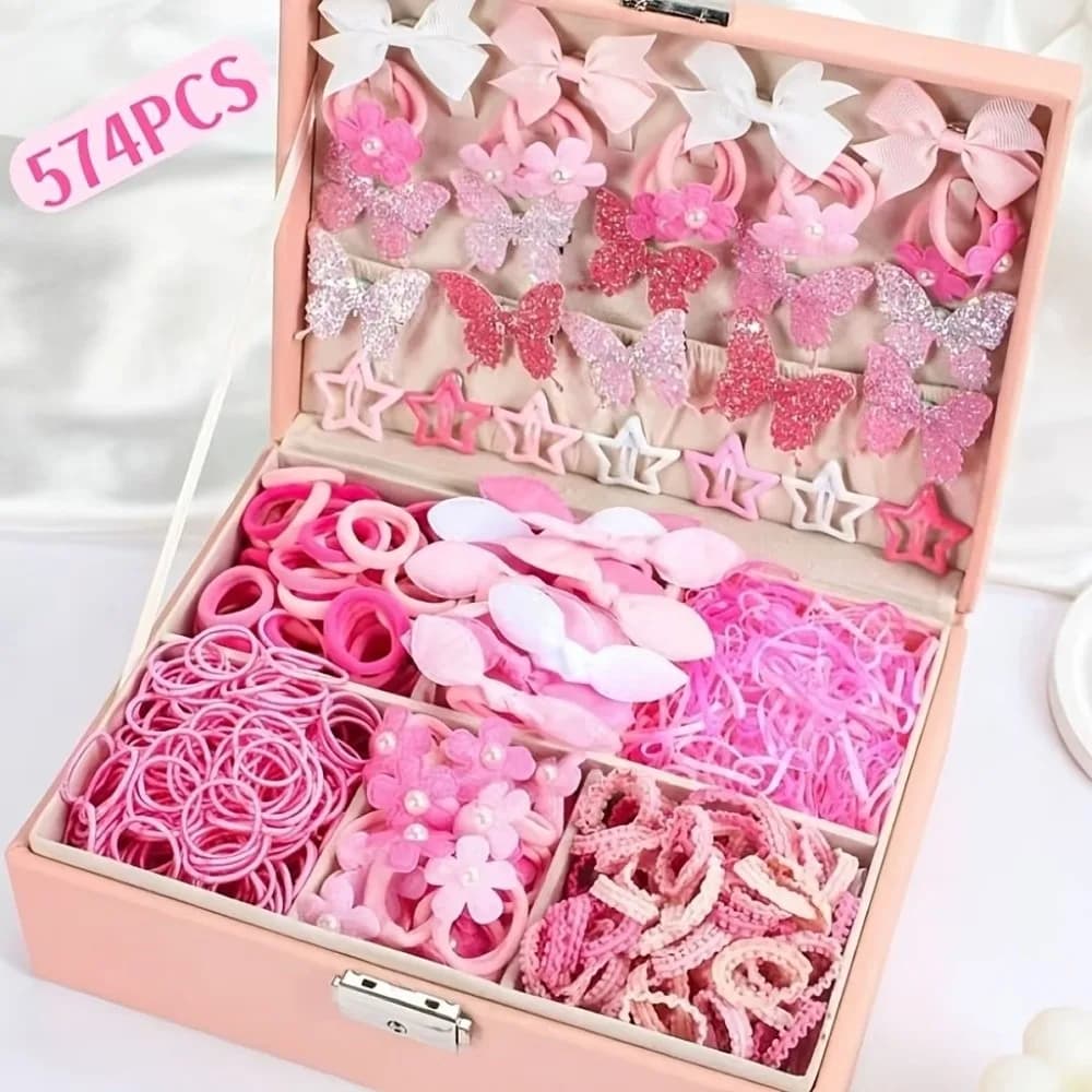 Flower High Elastic Hair Accessories Set No Hurt Hair Colorful Hair Clips Hair Accessories Princess Gift Set