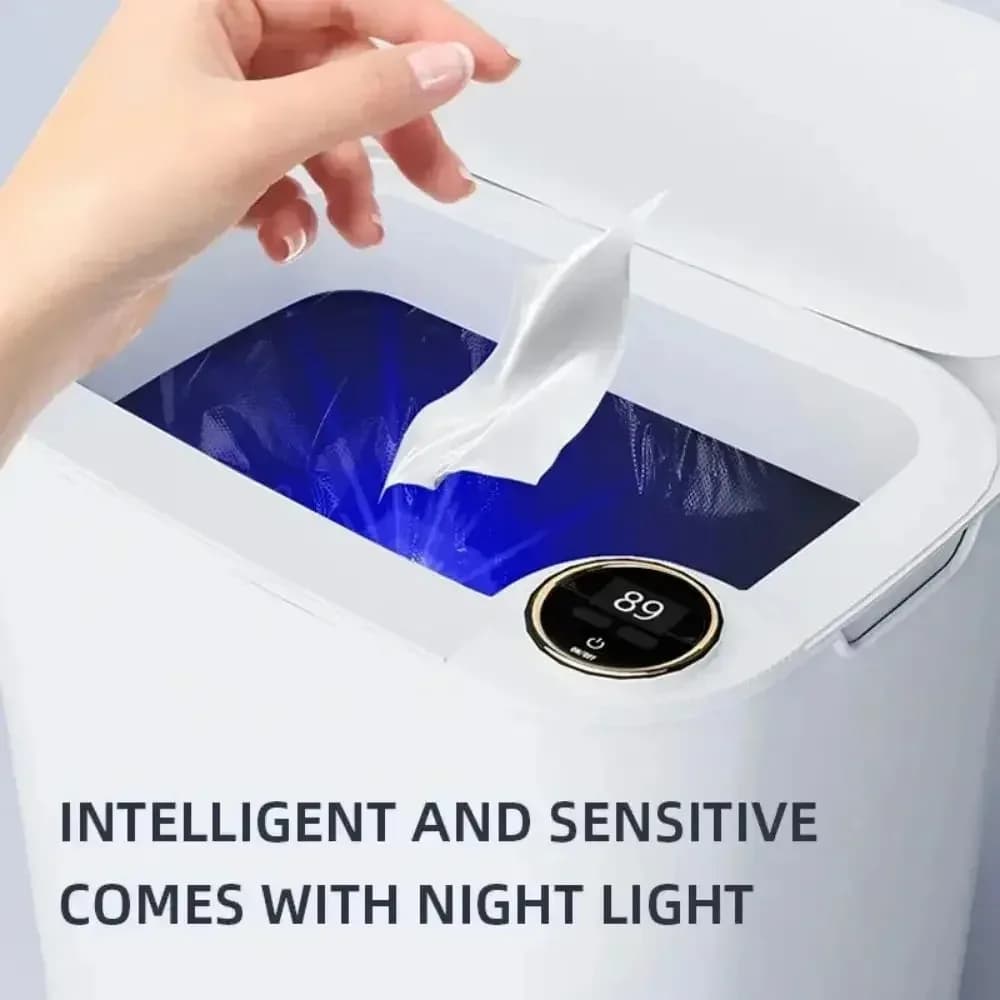 Cestino Automatico Senza Contatto da 20L con Sensore Ricaricabile USB-C e Display per Cucina Bagno Casa Intelligente