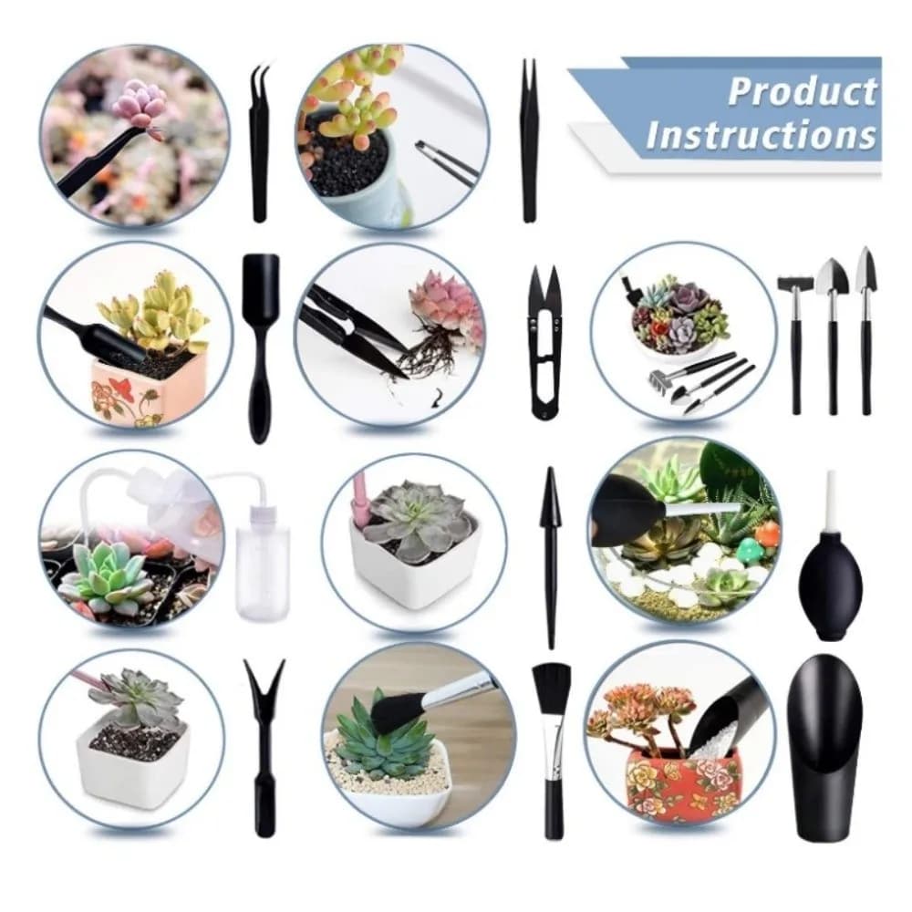 Stainless steel garden flowering kit, waterproof mat, multifunctional tools for succulent plants, pruning shears, ergonomic handle