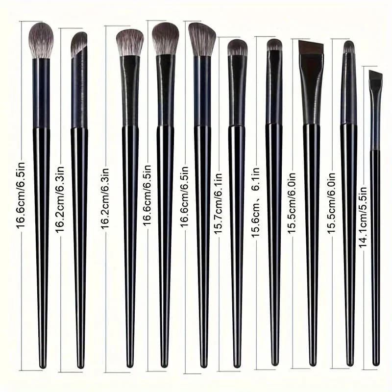 Unscented All-Skin Type Oval Brush Eye Makeup Set, Nylon Bristles, Detailing Eyeshadow Brushes with ABS Plastic Handles