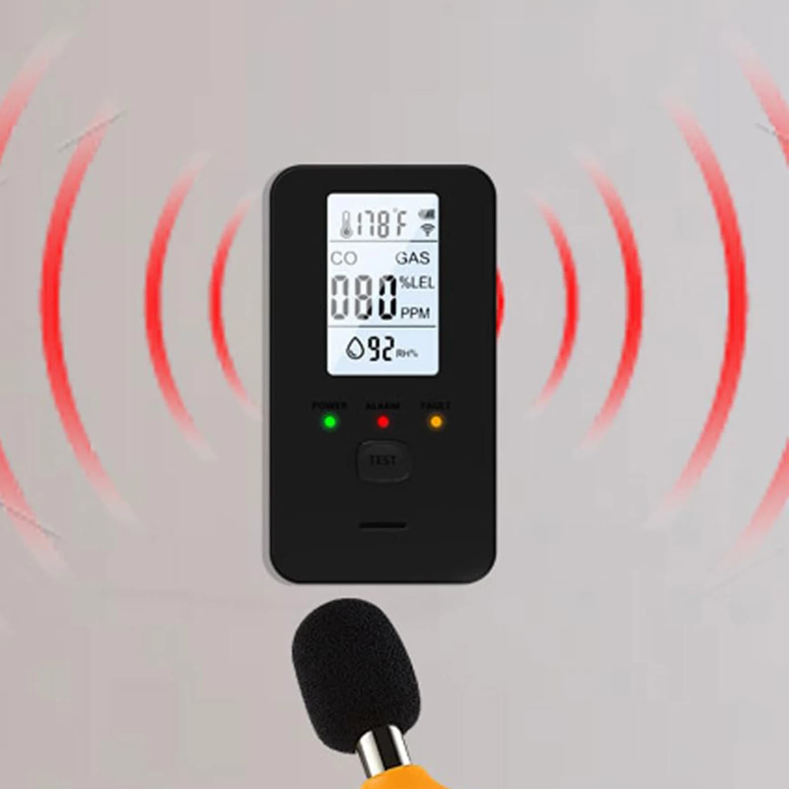 Rilevatore 4-in-1 di Gas e Monossido di Carbonio da Collegare alla Presa con Display LED a Colori, Rilevatore di Gas Metano per Casa, Appartamento, Hotel