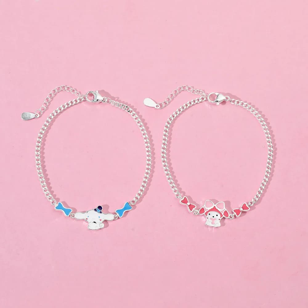 Braccialetto Kawaii Cartoon Sanrio Cinnamoroll Melody, Accessorio Gioiello dal Design Unico e Carino, Regalo per i Fan