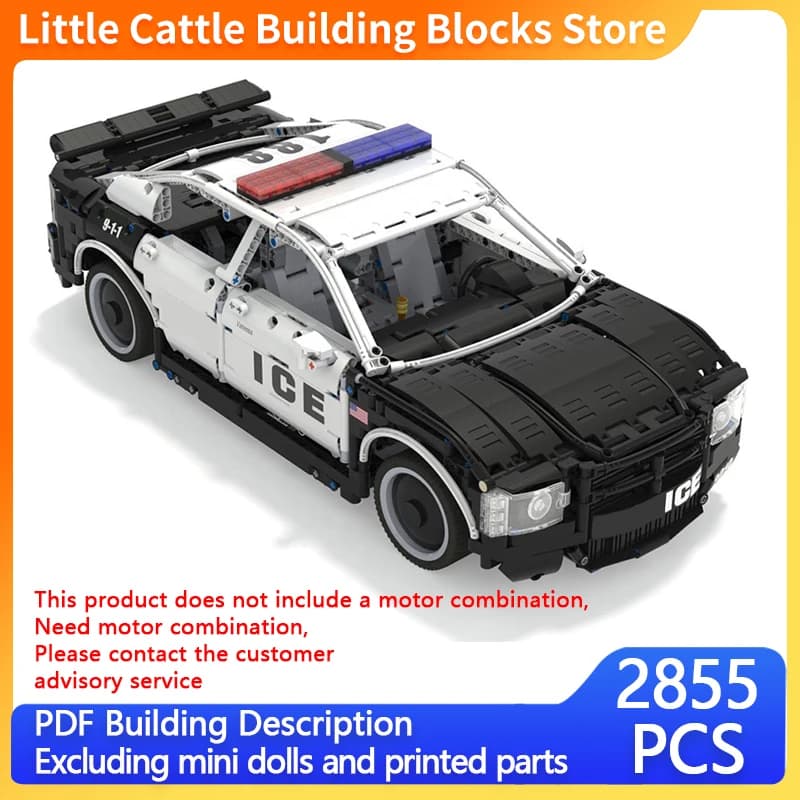 Speed Racing Car Model MOC Building Bricks Charger US Police Car Modular Technology Children Holiday Gifts Assemble Toys Suit