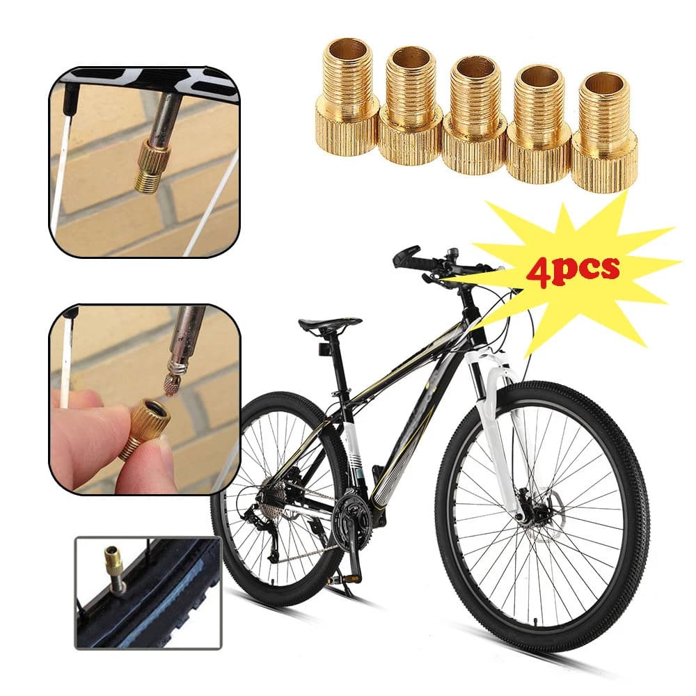 Accessories Copper Cinverter Mountain Bike Gas Nozzle Road Bike Valve Adapter Bicycle Punp Tube Pump Convert Presta To Schrader