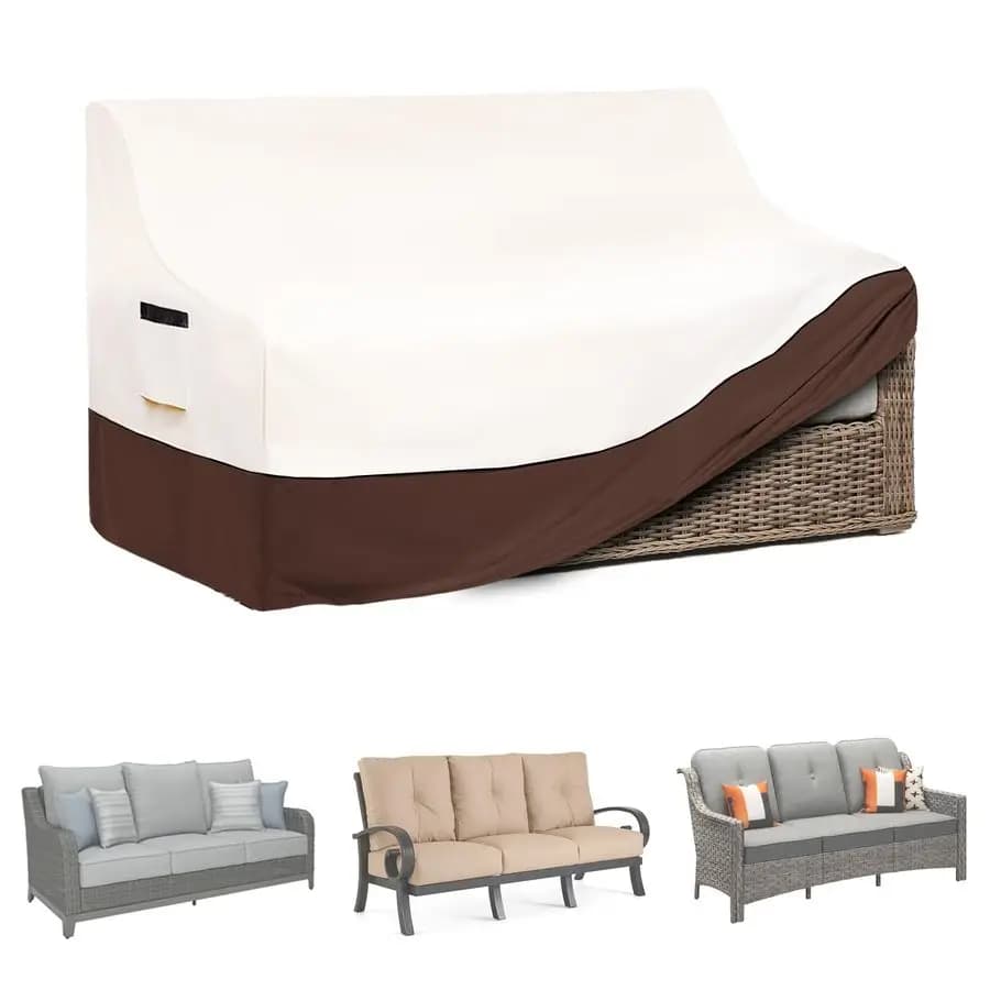 Outdoor sofa cover, waterproof cover for durable outdoor sofa, patio furniture covers for all seasons for sofas and beige benches