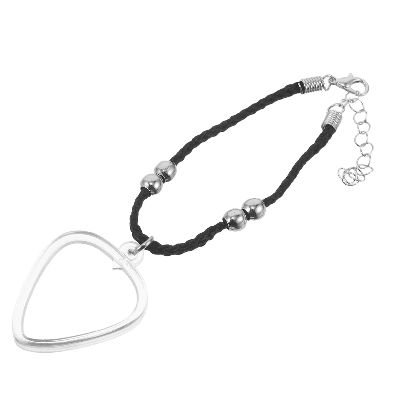 1 set di porta plettri per chitarra con braccialetto: custodia porta plettri a forma di cuore per amanti della musica, bassisti e chitarristi