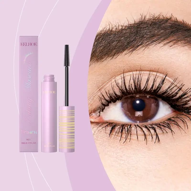 Black Lengthening Mascara Natural Volumizing Curling Eyelashes Smudge-Proof Waterproof Clump-Free Gentle Care Black Mascara 5ml