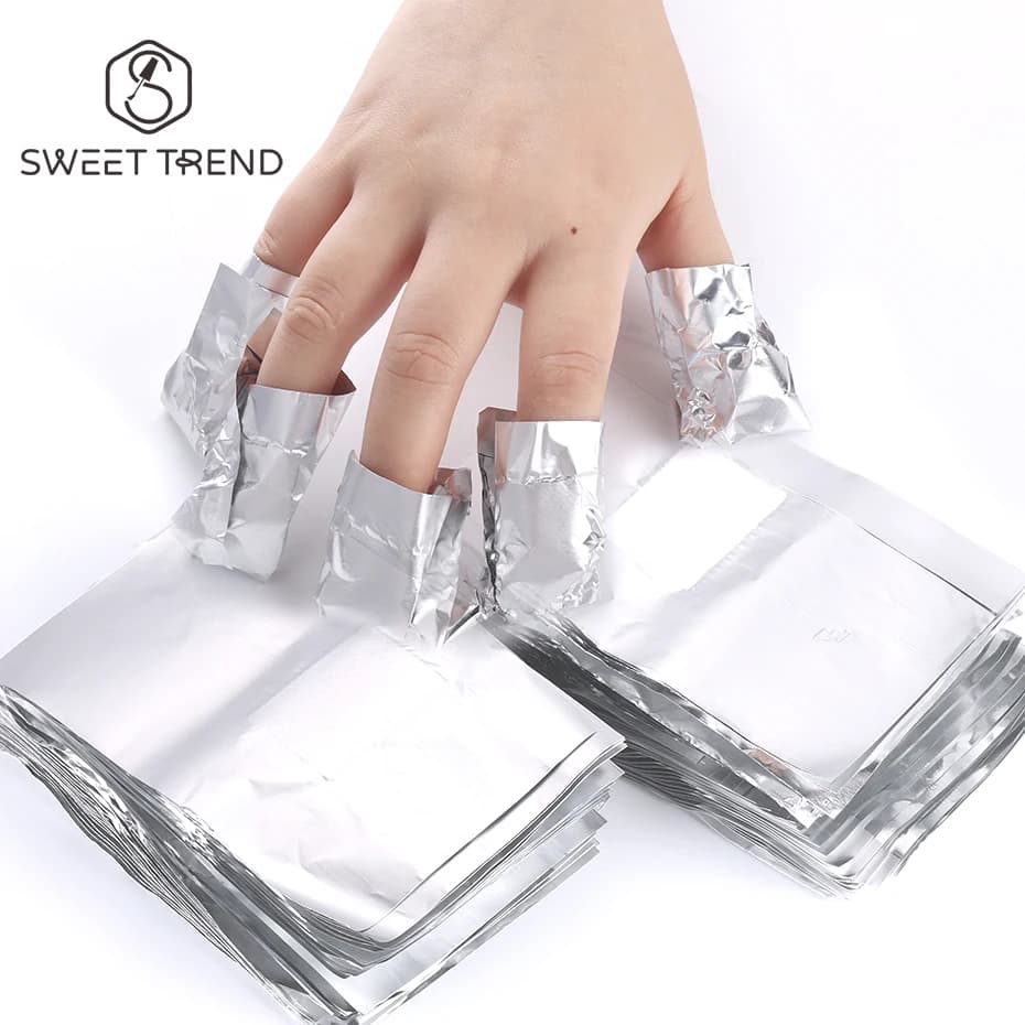 50/100 pcs. Aluminium foils for removing nail polish with cotton pad, for cleaning and care of nails, tools and supplies for manicure