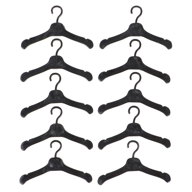 10 pezzi adorabili grucce per bambole da 5,5 cm mini carino guardaroba vestito cappotto vestiti bambola di plastica giochi di imitazione giocattoli per ragazze
