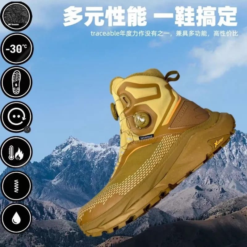 Original Brand Comfortable Mid-Top Mountain Climbing Boots Designer Quick Lacing Outdoor Hiking Shoe Winter Warm Trecking Shoe