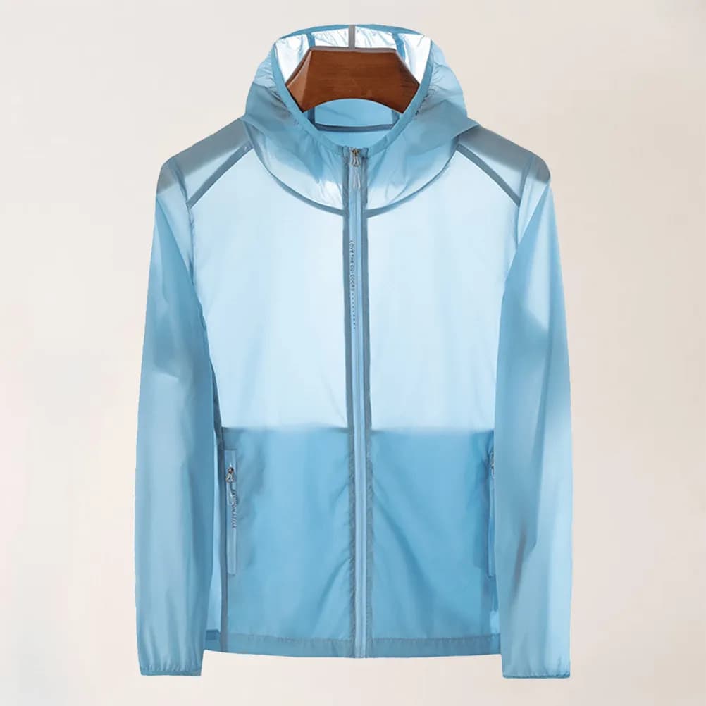 Sun Protection Coat Waterproof Anti-Uv Outdoor Sunscreen Clothing for Men Blue 6Xl Lightweight Portable Windproof Hiking Fishing