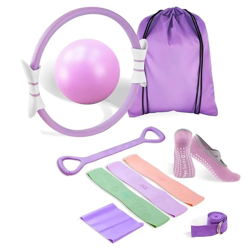 Pilates Ring Kit Magic Circle Foam Roller Ergonomic Home Workout Equipment Set