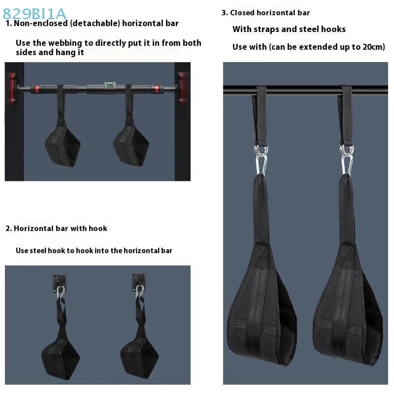 A pair of AB sling straps resistant to tearing, fitness suspension, for traction bar, suspended leg lift, gym, fitness equipment at home