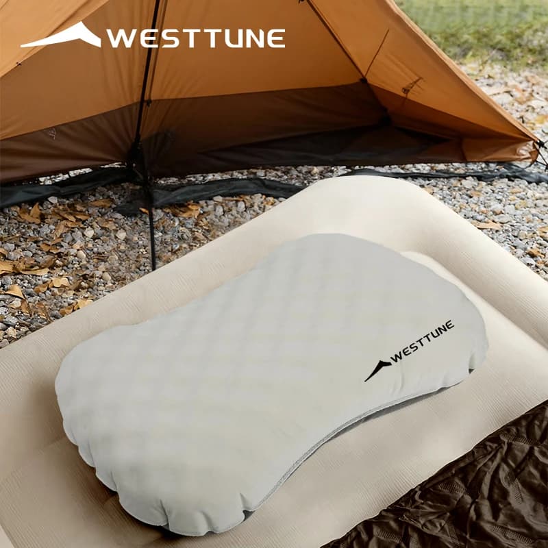 WESTTUNE Cuscino gonfiabile per il ghiaccio all'aperto Cuscino gonfiabile da viaggio ultraleggero portatile Cuscino lombare per il collo per dormire in auto da campeggio