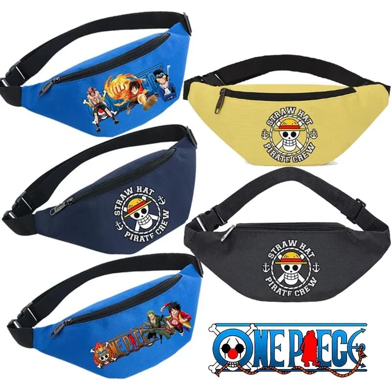 Marsupio One Piece per Ragazzi, Borsa a Tracolla Portatile per Sport e Viaggi, Marsupio Luffy con Cerniera per Telefono e Denaro