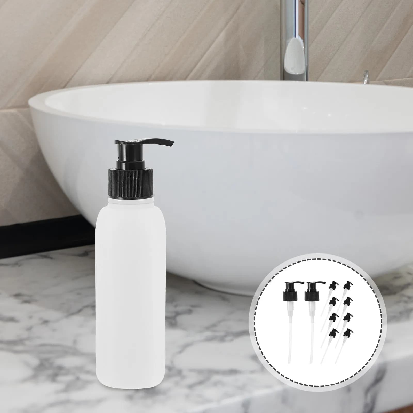 10Pcs Plastic Soap Dispenser Pump Replacement For Shower Shampoo Bottles Travel Toiletry Organizer Black 28MM Lotion