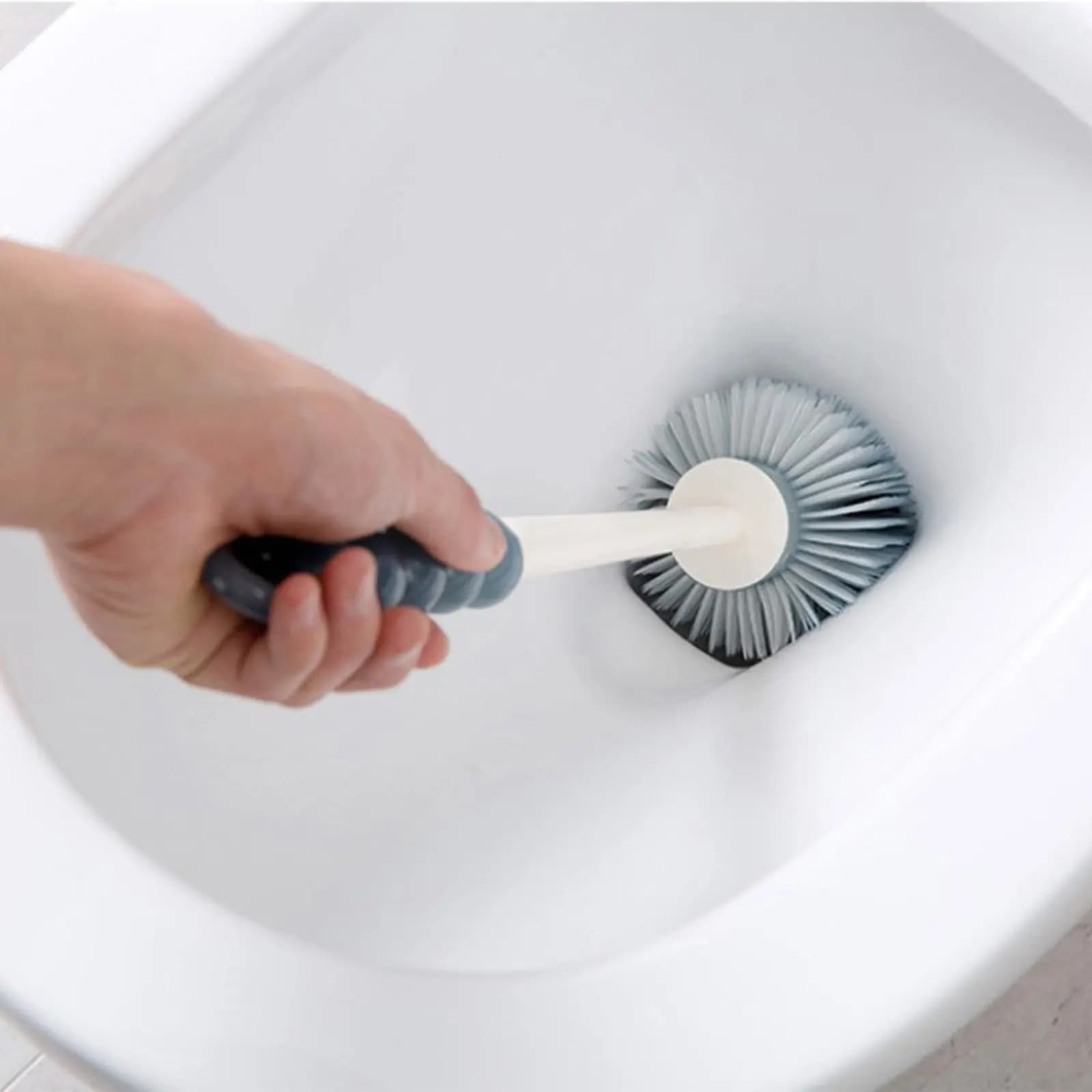 Set Portascopino da Parete in PE Premium con Base Antiscivolo, Manico Lungo, Resistente agli Odori e alla Muffa, per Pulizia del Bagno