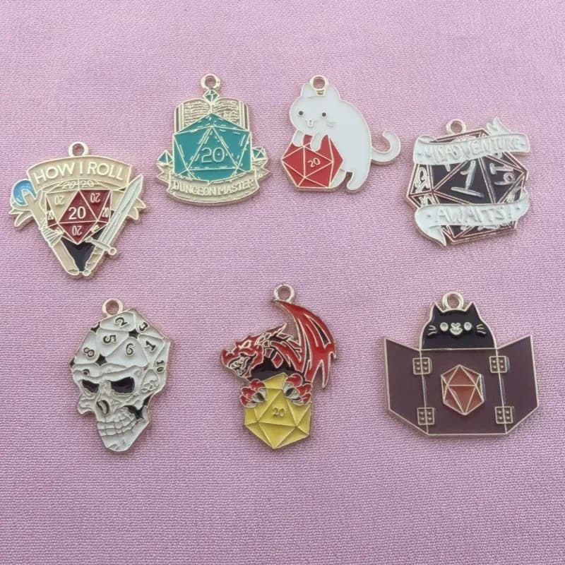 10 Pieces Alloy Pendant with Cat Shape Drop Polish, Dragon and Skull, for Creation DIY Jewelry, Earrings, Keyrings, Jewelry Accessories