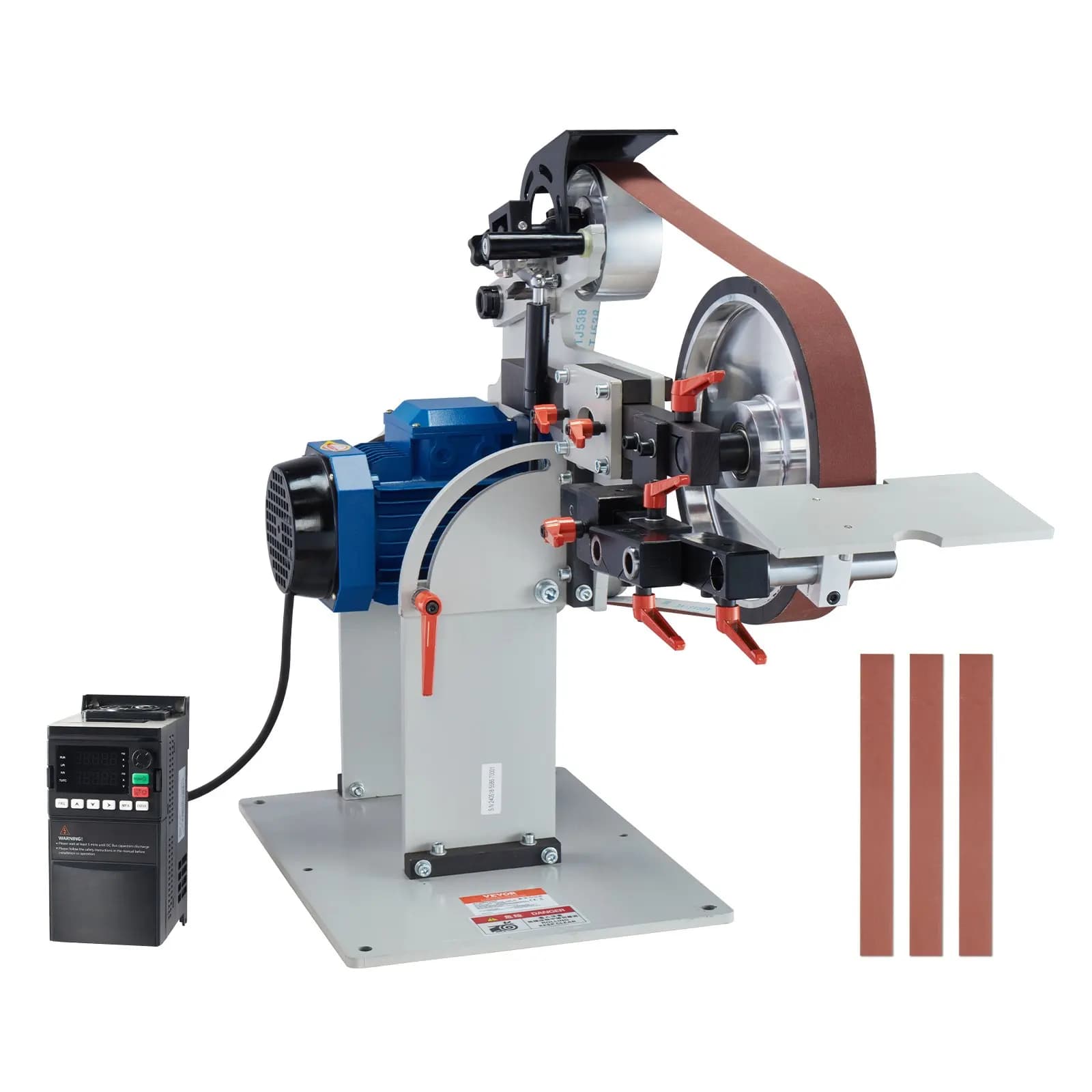 Nail Polisher, Speed Tape Polisher 72 x 2 Inches with VFD, 1500W Knife Sharpener with 3 Grinding Molds and 3 Pieces