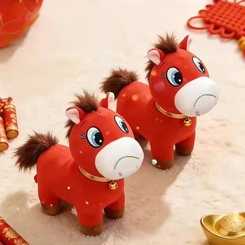 Cavallo Piangente 2026 - Novità Esclusiva ​ Peluche Divertente Cavallo Sorridente/Piagrutto, Bambola Morbida, Mascotte dell'Anno del Cavallo, Regalo per il Nuovo Anno e Festività