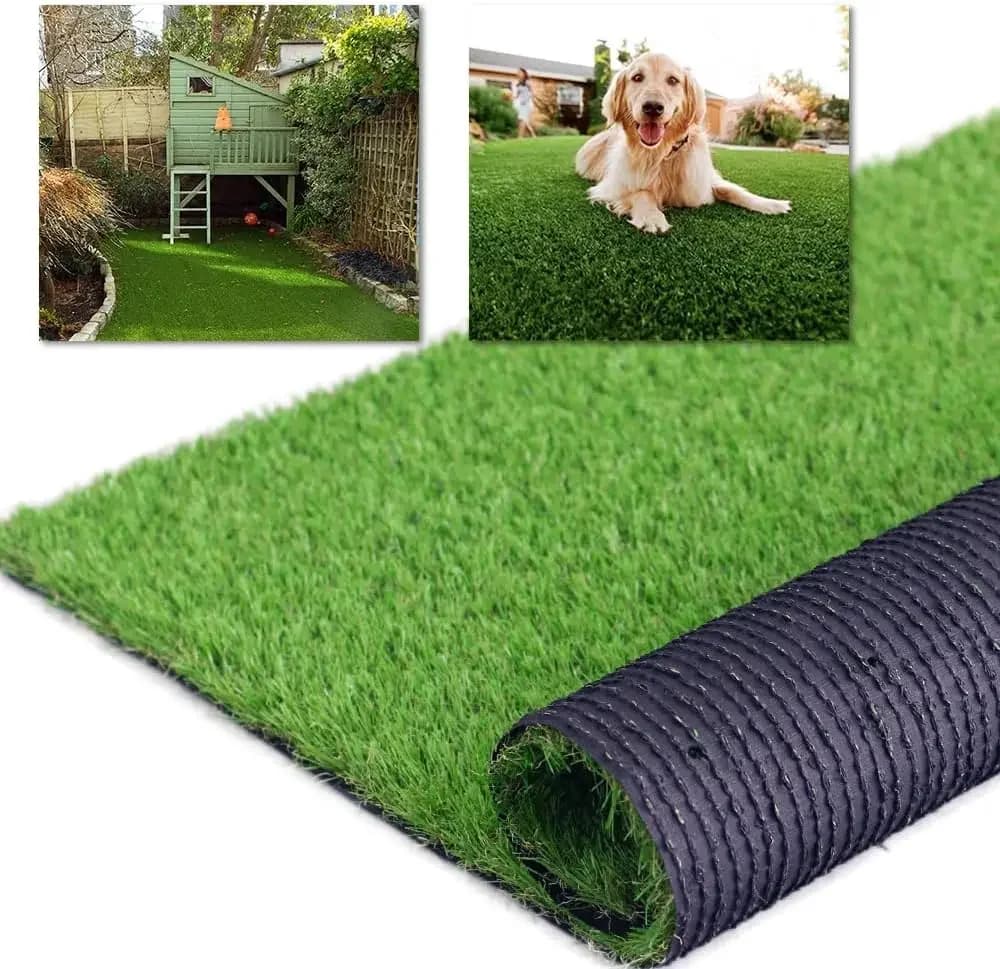Artificial Synthetic Grass with Draining Holes, Reusable Herbal Carpet for Dogs, Custom Decorations for Garden and Entrance