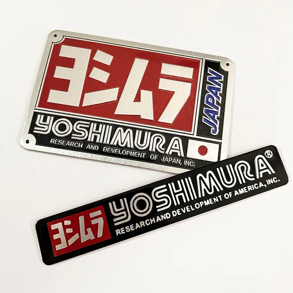 Adesivo per tubo di scarico moto Adesivo resistente al calore 3D in alluminio per moto Yoshimura USA Giappone Honda Yamaha Suzuki