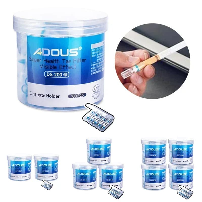 R&R 100pcs 8mm/5.5mm Disposable Acrylic Cigarette Filter Reducing Tar Health Cleaning Holder Case Smoking Accessories Men Gifts