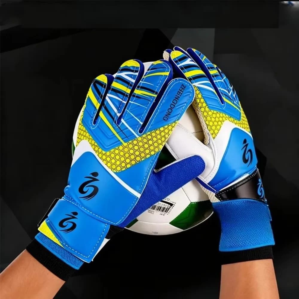 1 paio di guanti da portiere da calcio professionali per bambini, guanti da portiere da calcio, robusti guanti a dita intere, guanti di protezione in lattice