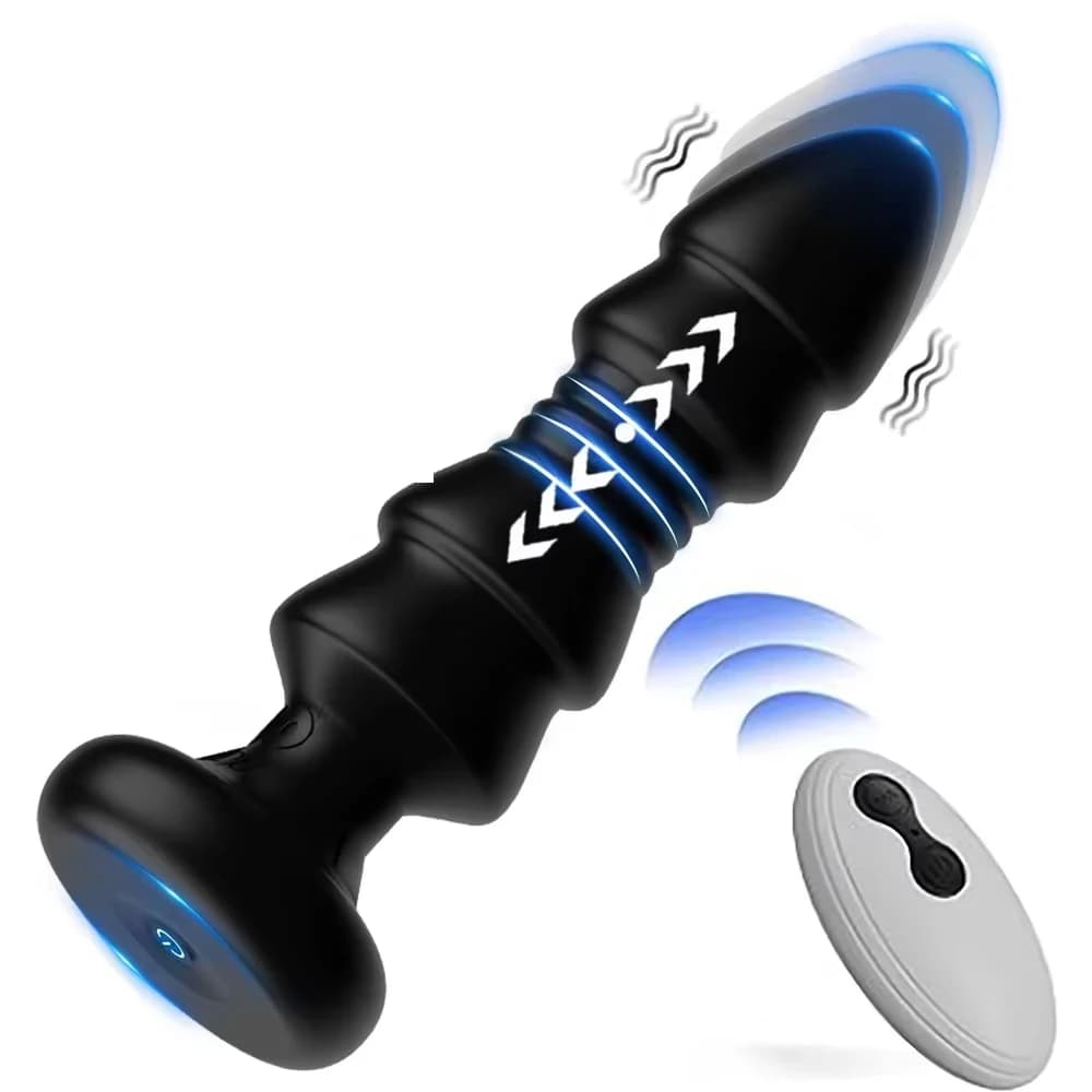 Massaggiatore prostatico telescopico senza fili per uomo Dildo anale vibratore Cock Lock masturbatore maschile Buttplug adulti giocattoli del sesso per le donne