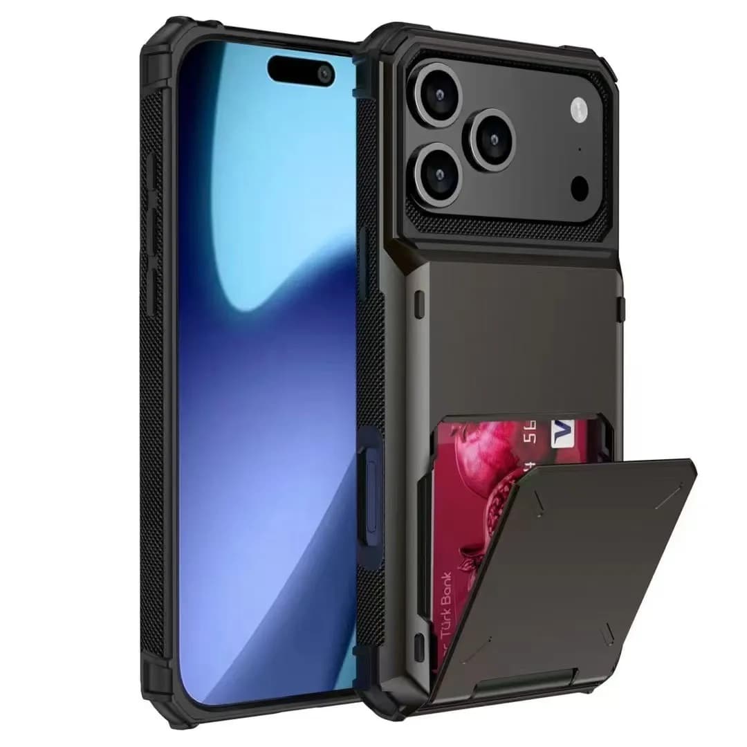 Custodia a portafoglio per iPhone 17 Pro MAX 16 15 14 13 12 Mini 11 X XS Plus 16Plus 17Air Armor Slot per schede Flip Tasca nascosta Cover rigida per PC
