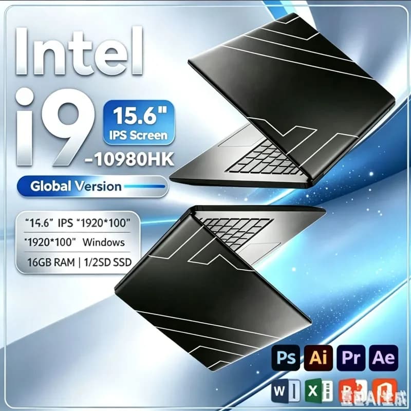 15.6inch 2026 Intel Core I9 10980HK Windows 11 Laptop Gamer RAM 16GB SSD 1TB Gaming Laptops Office Study HD PC Notebook Portable