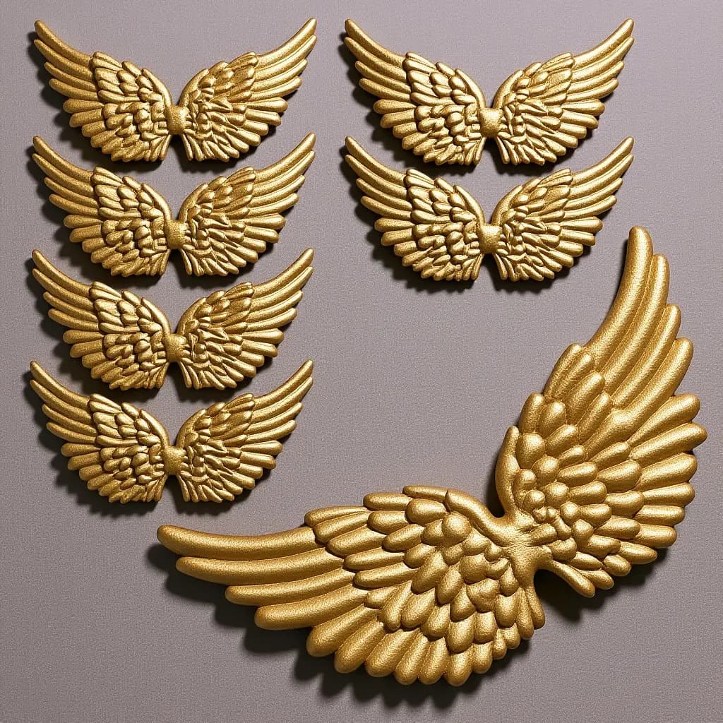 12 Pezzi di Mini Ali d'Angelo Decorative in Tessuto da Cucire per Giacche, Zaini, Borse, Scarpe, Ghirlande, Cappelli e Decorazioni Natalizie