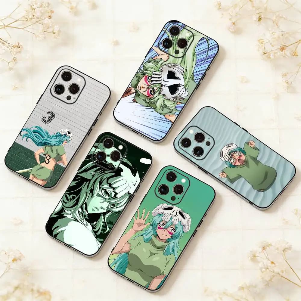 Cover per iPhone B-BleachS N-Nelliel-s in morbido silicone nero per modelli 17, 16, 15, 14, 13, 12, 11 Plus, Pro Max, XS
