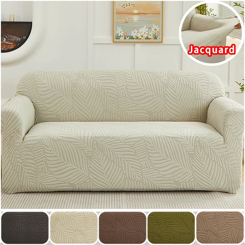 1pc Jacquard Foglie Modello Divano Fodera antiscivolo Addensare Stretch Divano Coperture Casa Soggiorno Divano Della Copertura Della Protezione Complementi Arredo Casa