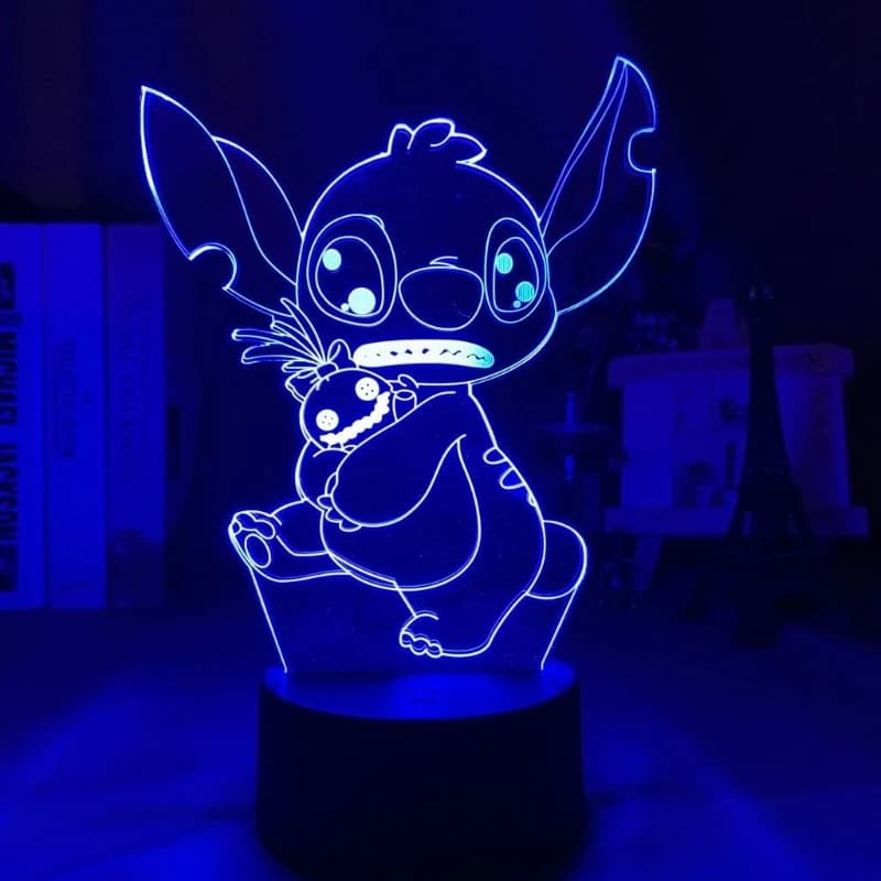 Disney Stitch, simpatico cartone animato, simpatico supporto in acrilico luminoso, creativo, per la camera da letto degli studenti, luce notturna, decorazione da scrivania, regalo