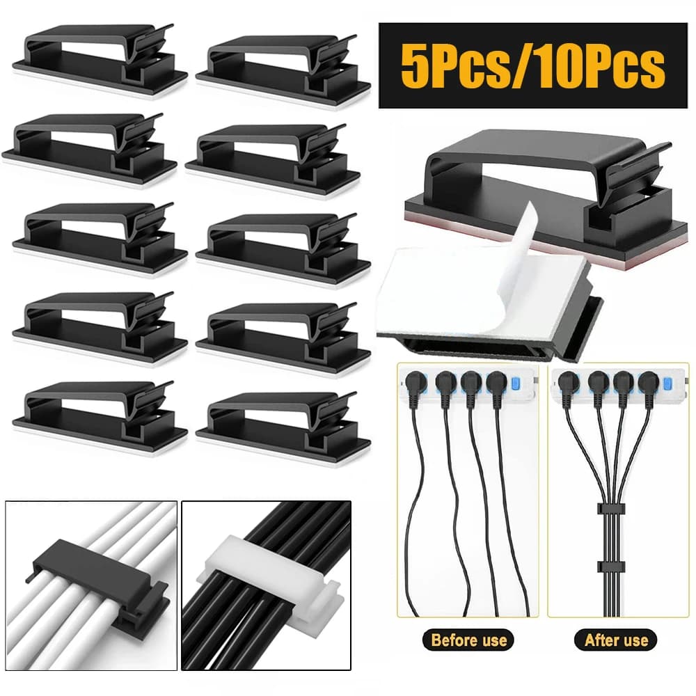 5/10 pezzi clip per cavi clip autoadesive per la gestione dei cavi organizer per cavi clip per cavi supporto per cavi per elettrodomestici PC casa ufficio