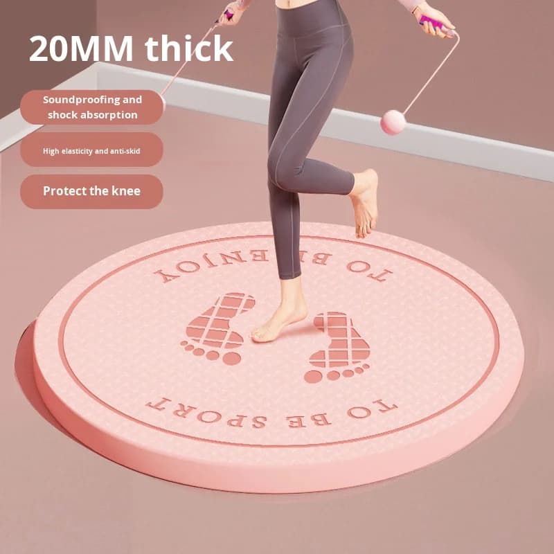 Home Fitness 10 mm thick jump rope exercise mat Anti-slip yoga mat for indoors Quiet training Shock absorption Soundproof features