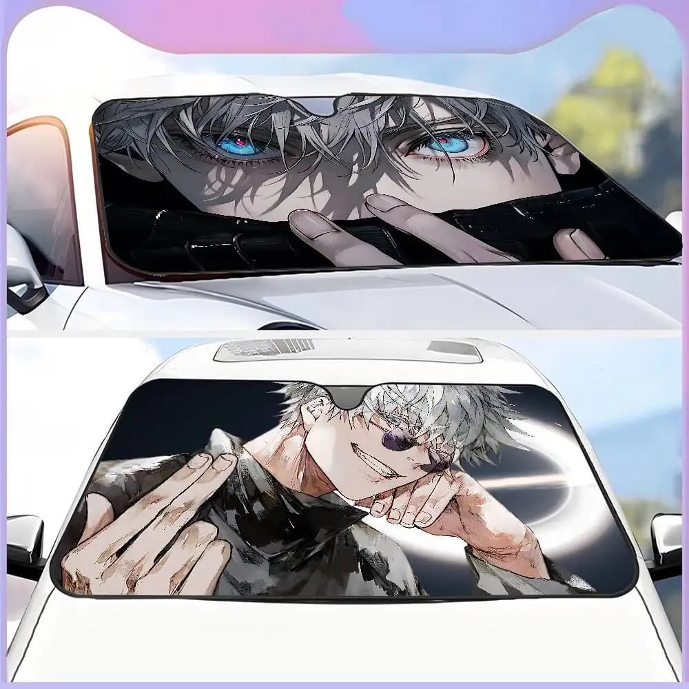 Parasole Pieghevole per Parabrezza Auto S-Satoru G-Gojo Anime, Copertura Riflettente Portatile Traspirante Anti-UV
