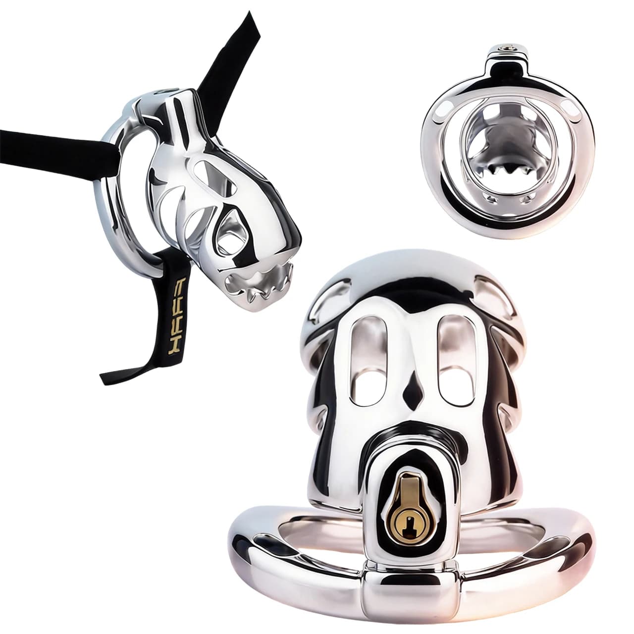 FRRK Breathable Metal Casting Ring, Male Abstinence Device, Adjustable Pen Ring, Ausiliary Belt, Femboy Erotic Products