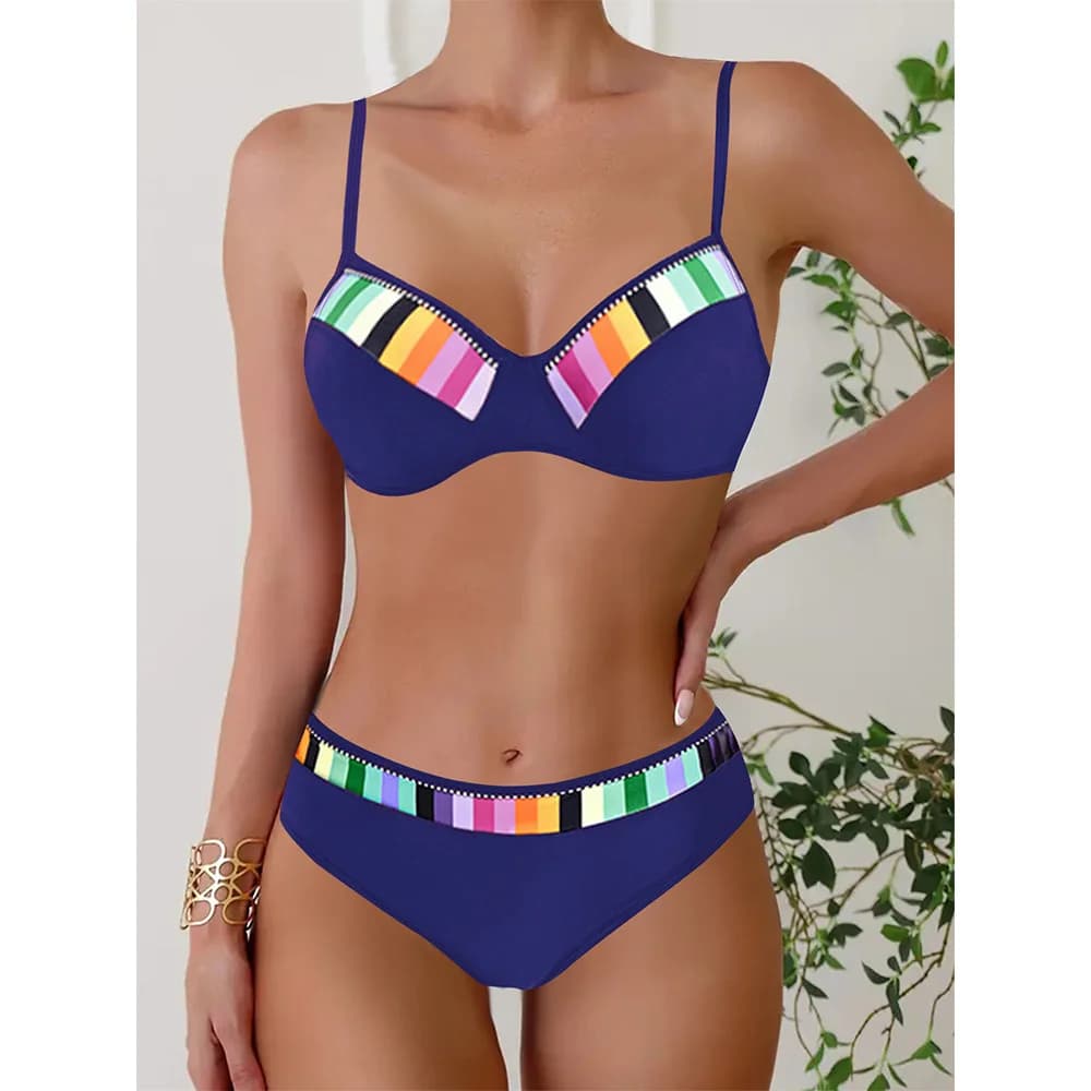 Il nuovo costume da bagno da donna sfumato bikini da donna con triangolo del commercio estero europeo e americano di grandi dimensioni