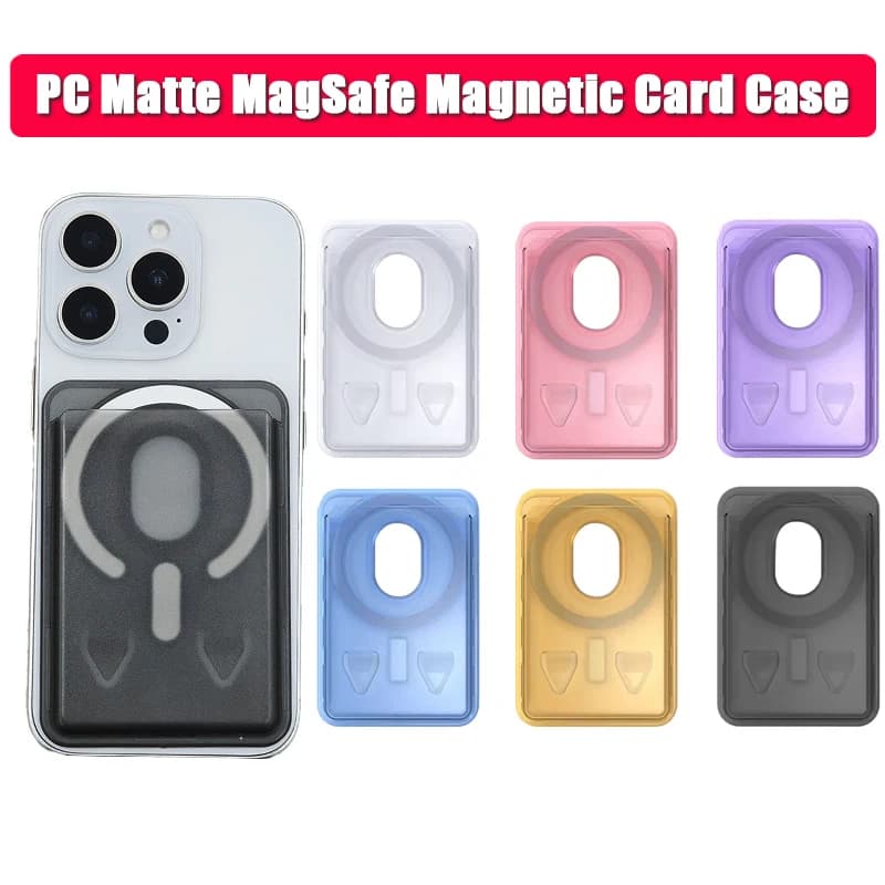 Transparent Phone Card Holder Phone Case Hard Magnet Protective Card Wallet Hard Card Holder for Credit Cards Passport Card Slot