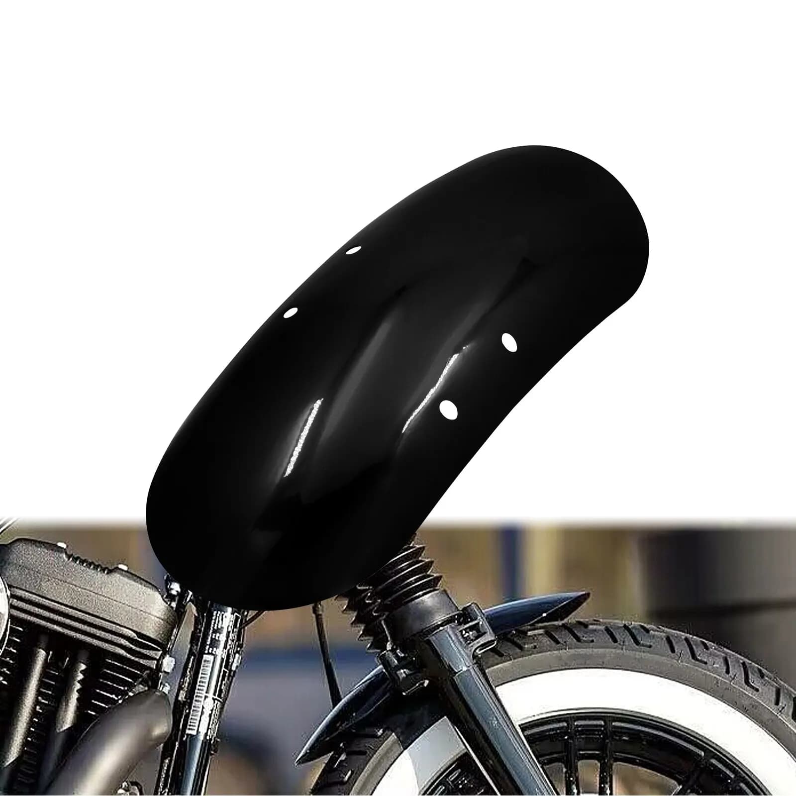 Motorcycle Custom Short Front Fender Cover Gloss Black Steel Iron For Harley Sportster Forty Eight 48 XL1200X XL 1200 2010-2020