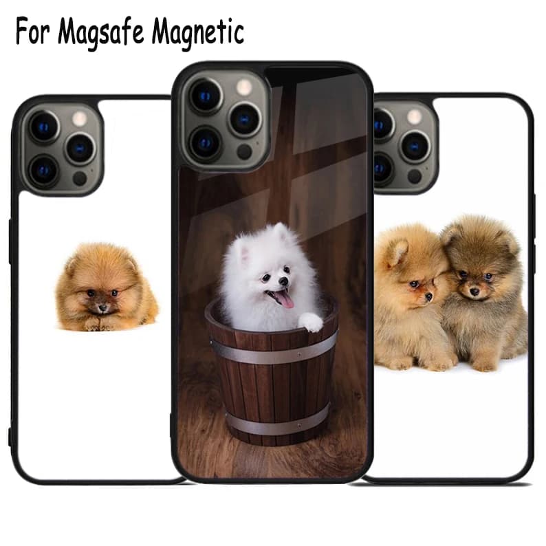 Pomerania Cane Carica Wireless Cassa Del Telefono Per iPhone 17 Air 15 16 16e 14 13 11 12 Pro Max Plus Magsafe Copertura Del Respingente Magnetico